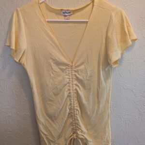 Willow Light Yellow Ruched Blouse